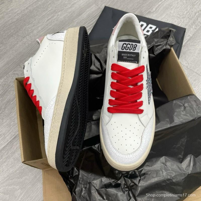 2024 Unisex GGDB White Red Leather Low-Top Sneakers MJ00260