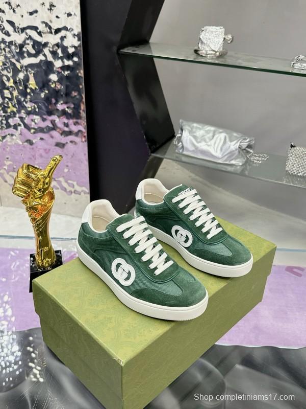 2024 Unisex Gucci Green Imported Suede Leather Sneakers MJ00310