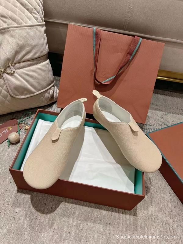 2025 Women LP Light Beige Leather Casual Shoes LY00300