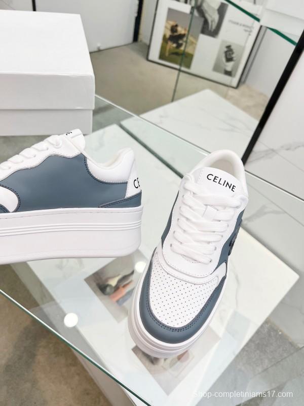 2025 Unisex CELINE White Grey Leather Sneakers