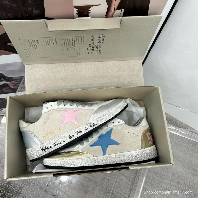 2024 Unisex GGDB White Pink Grey Leather Suede Low Top Sneakers MJ00260