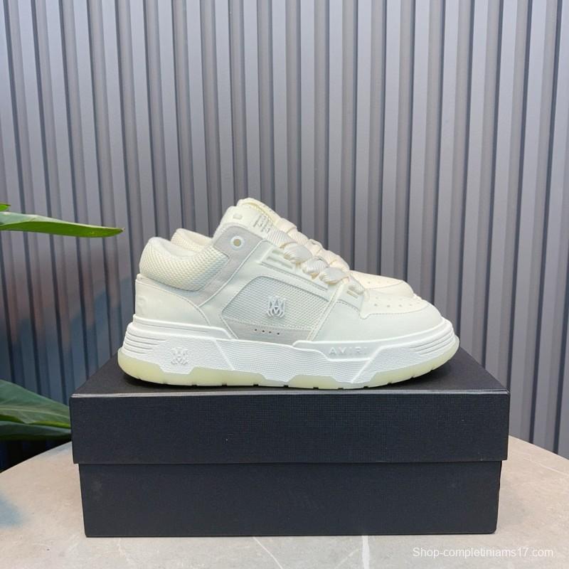 2024 Unisex Amiri White Leather Sneakers MJ00360