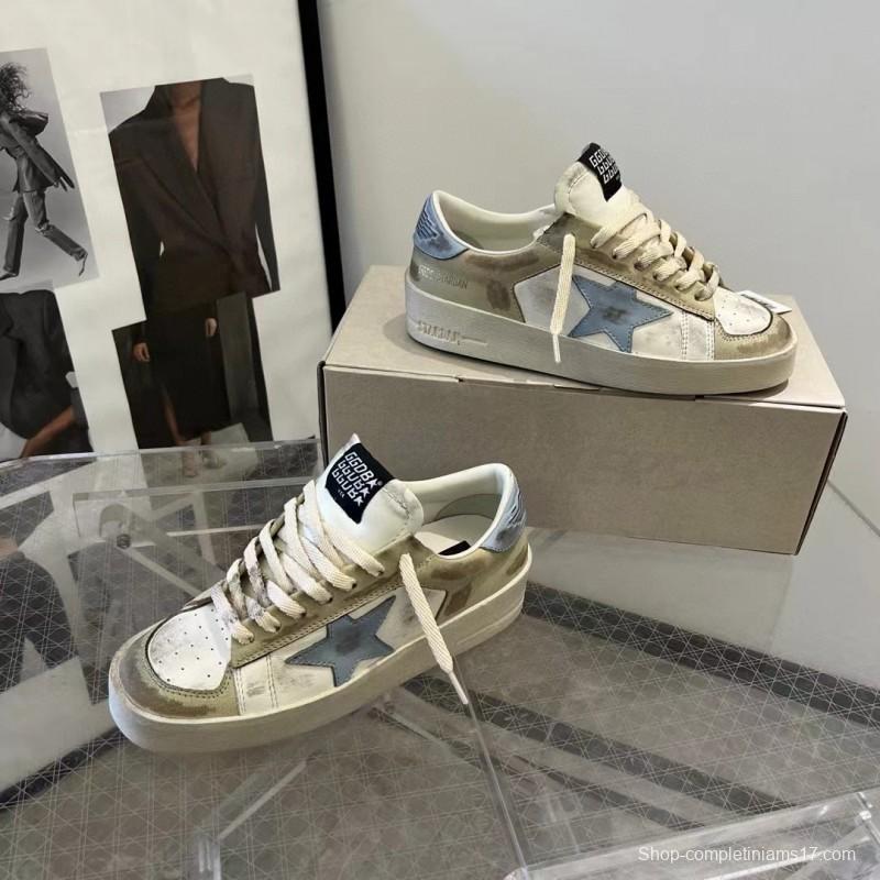 2024 Unisex GGDB White Beige Light Blue Leather Suede Sneakers MJ00260