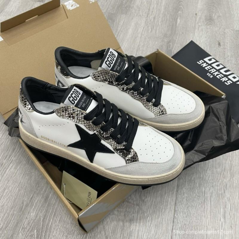 2024 Unisex GGDB White Black Snake Print Leather Suede Sneakers MJ00260
