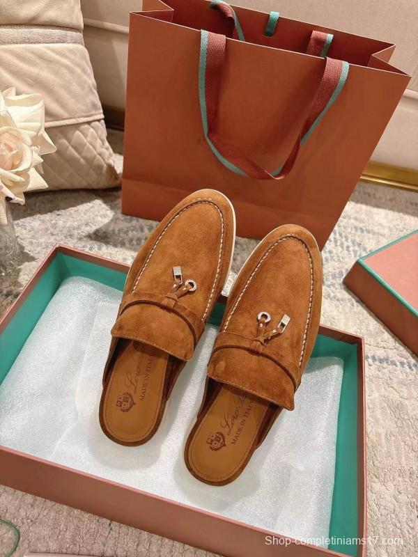 2025 Women LP Brown Suede Slippers LY00260
