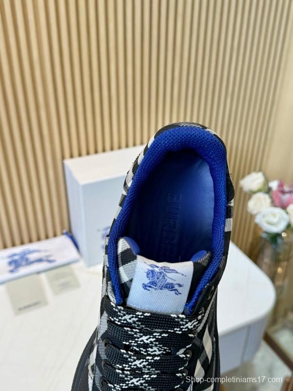 2024 Unisex Burberry Black White Classic Cotton Sneakers MJ00320