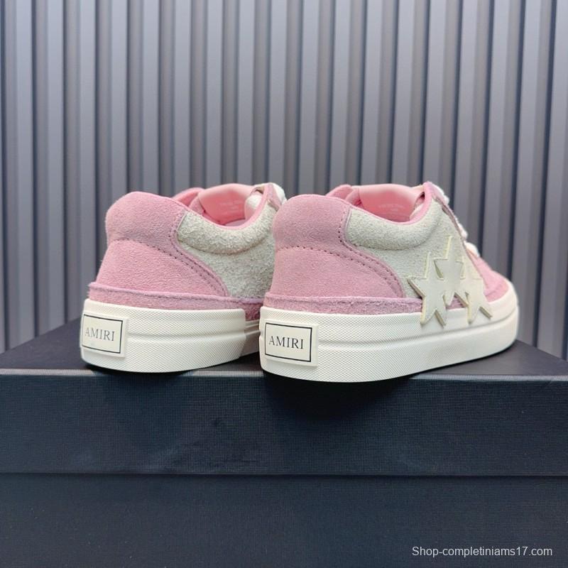 2024 Women Amiri Pink White Canvas Sneakers MJ00300