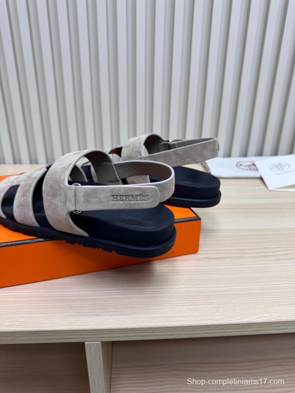 2025 Slippers Hermès Grey Suede Slippers