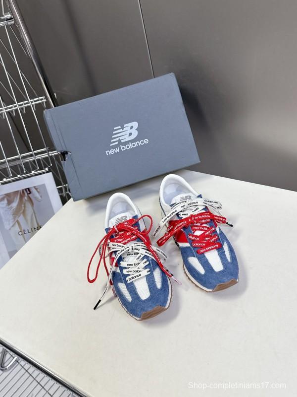 2025 Women New Balance Blue White Suede Mesh Retro Running Shoes