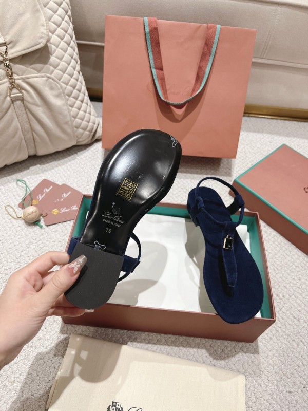 2025 Women LP Navy Suede Sandals LY00000