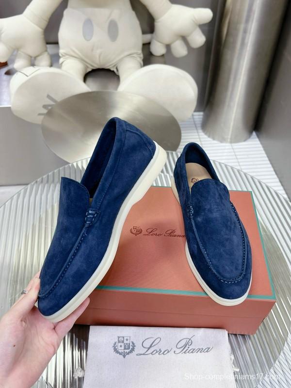 2024 Unisex Le Parmentier Blue Suede Loafers MJ00270