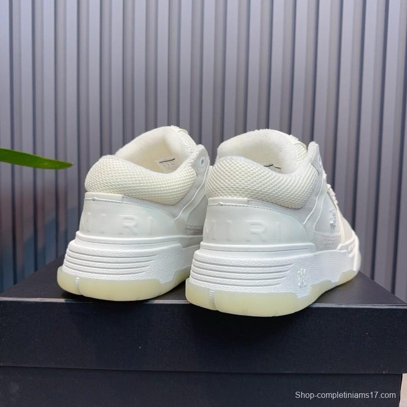 2024 Unisex Amiri White Leather Sneakers MJ00360
