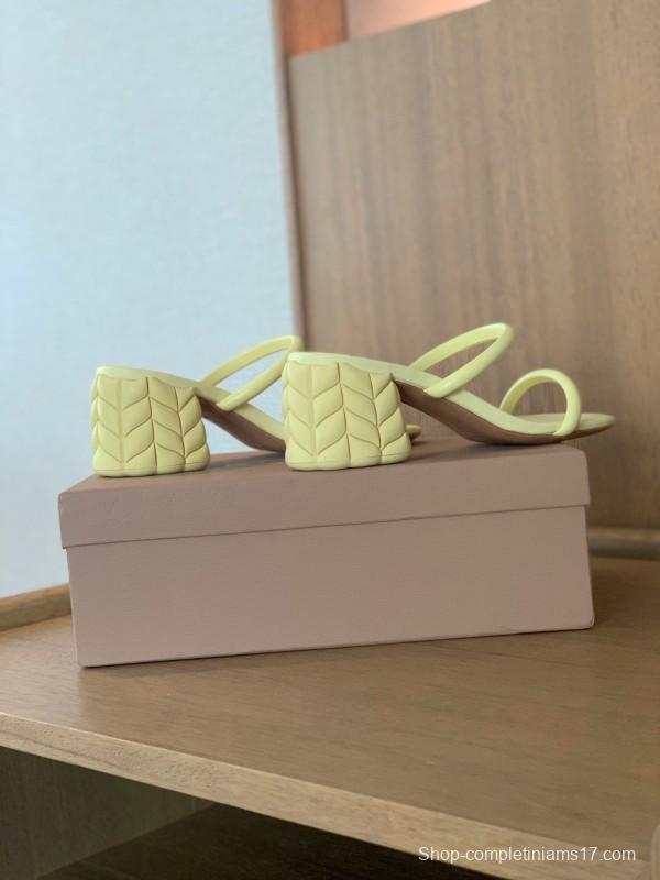 2025 Women Gianvito Rossi Yellow Leather Sandals