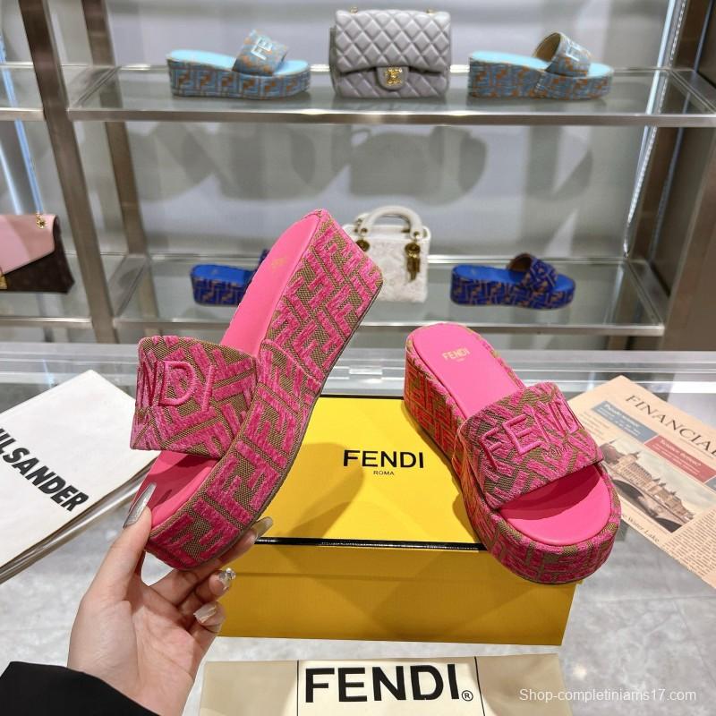 2025 Fendi Pink Canvas Slippers MJ00230