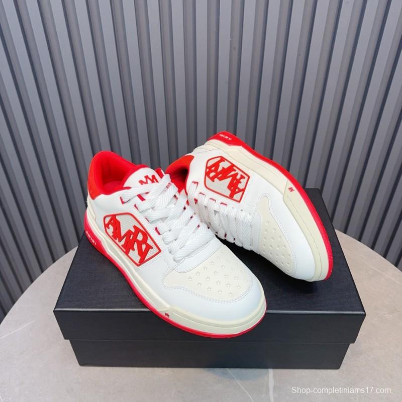 2025 Unisex Amiri White Red Leather Sneakers MJ00360