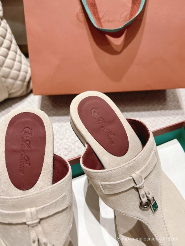 2025 Slippers Le Parmentier Beige Suede Slippers LY00250