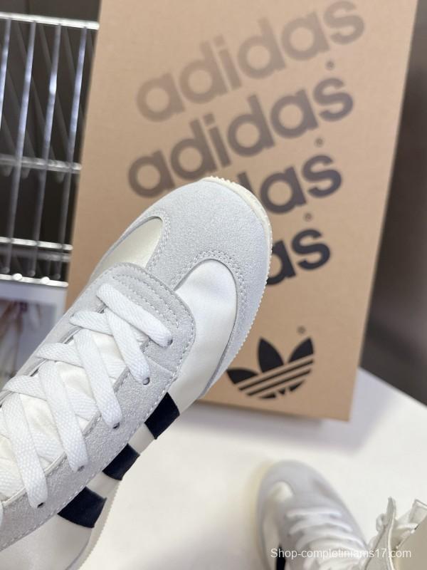 2025 Unisex Adidas White High-Top Sneakers Suede And Fabric Retro Design Original Sole KFY00320