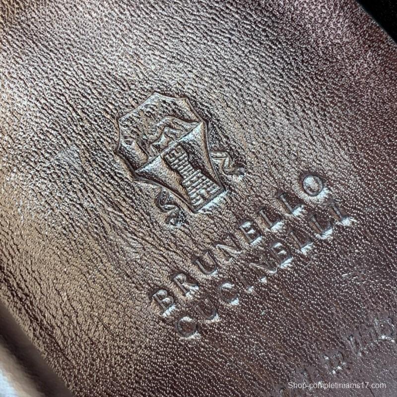 2025 Unisex Brunello Cucinelli Beige Black Mesh Suede Sneakers