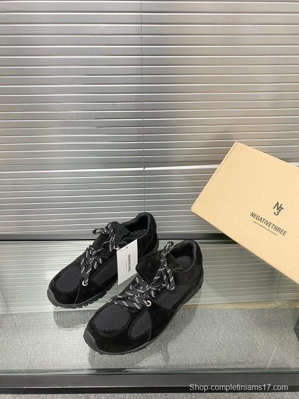 2025 Unisex Puma Black Mesh Leather Sneakers KFY00280