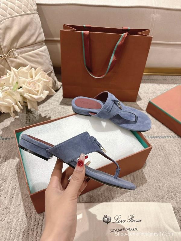2025 Women LP Blue Suede Slippers LY00350
