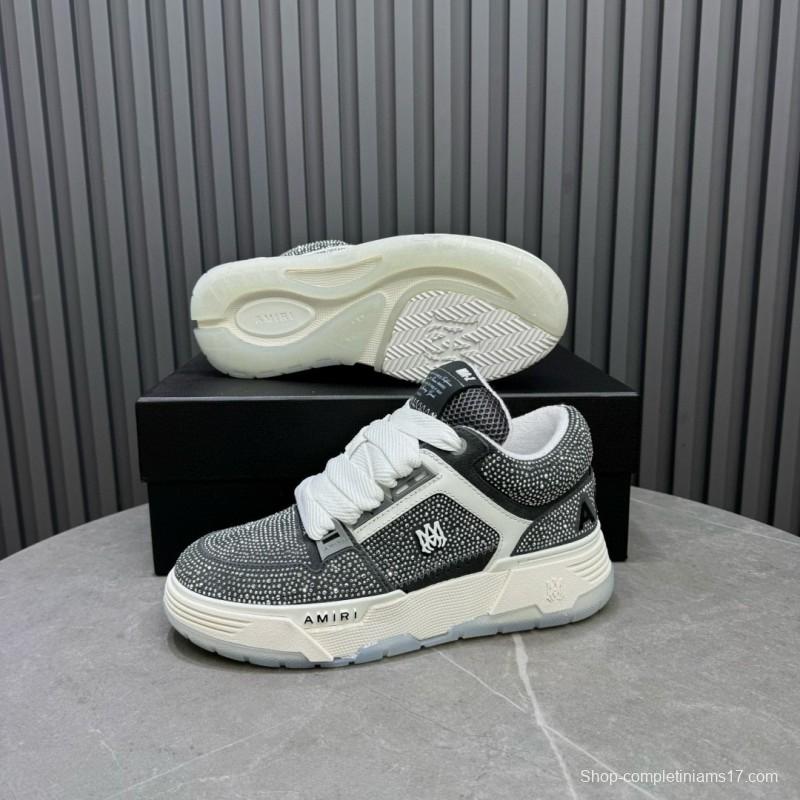 2024 Unisex Amiri Black White Leather Suede Sneaker MJ00410