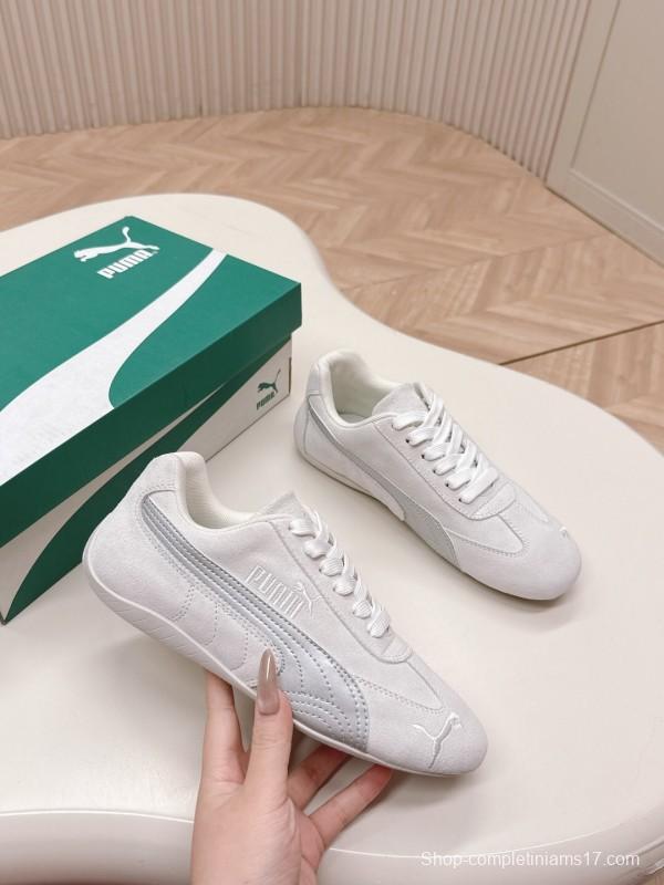 2025 Women PUMA White Suede Sneakers LY00280