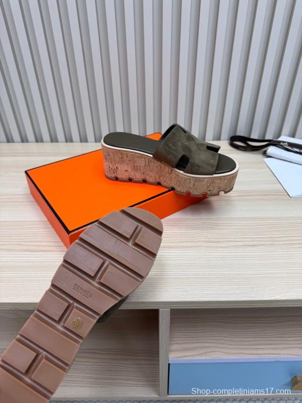 2025 Slippers Hermès Brown Suede Slippers