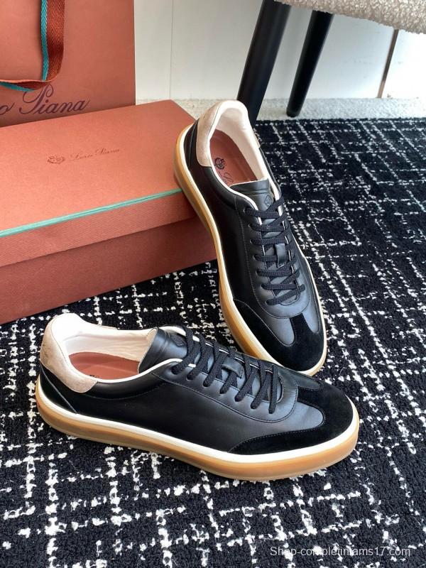 2024 Men Le Parmentier black suede leather casual sneakers MJ00320