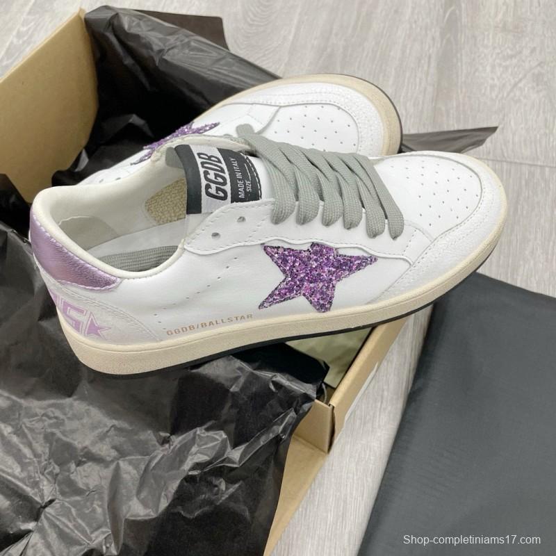 2024 Unisex GGDB White Purple Leather Sneakers MJ00260