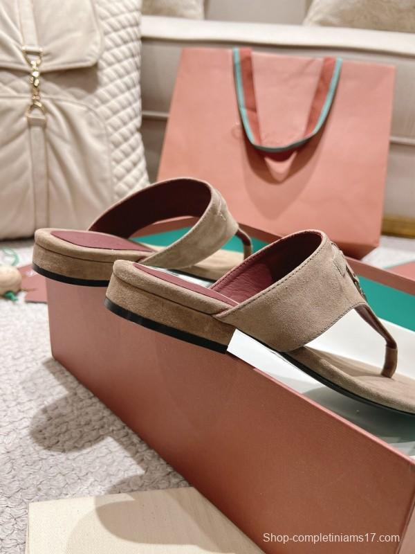 2025 LP Beige Suede Slippers LY00250