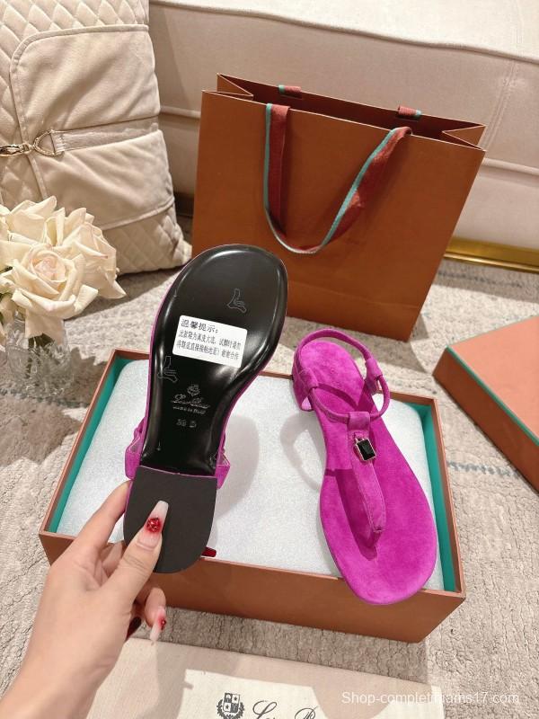 2025 Women LP Fuchsia Suede Sandals LY00250