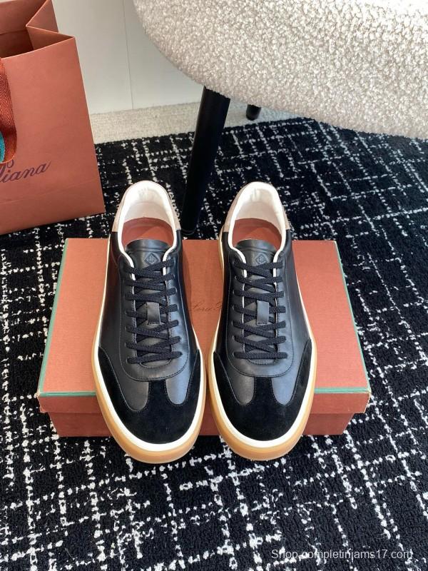 2024 Men Le Parmentier black suede leather casual sneakers MJ00320