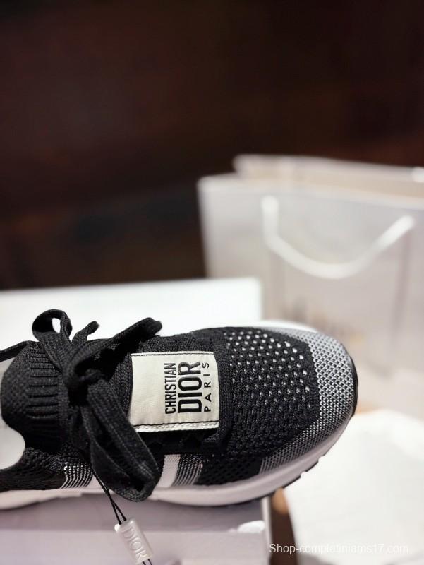 2025 Unisex Dior Black Grey Flyknit Sneaker LY00260