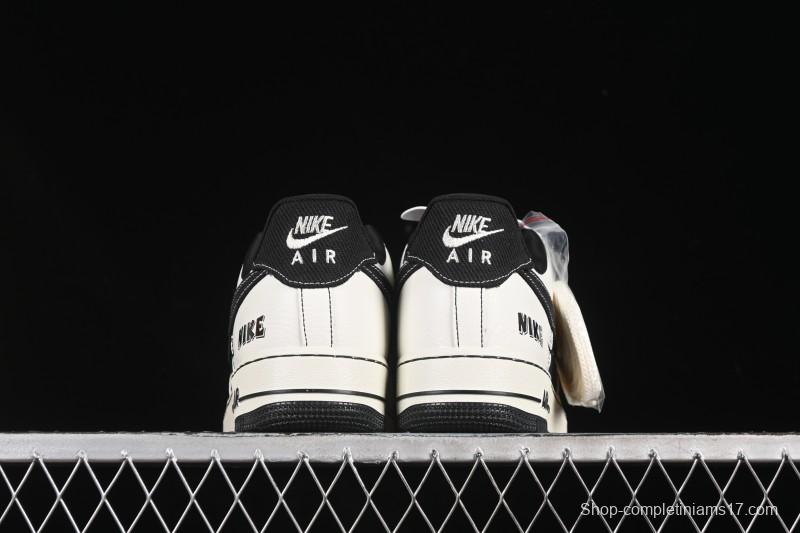 Nike Air Force 1'07 Low Black White Triple Swoosh Casual Sneakers - SC9207-537