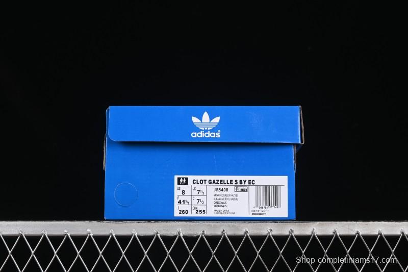 Adidas Originals Gazelle S By JR5408 Clot Collaboration Platform Casual Slip-Resistant Wear-Resistant Low-Top Sneakers