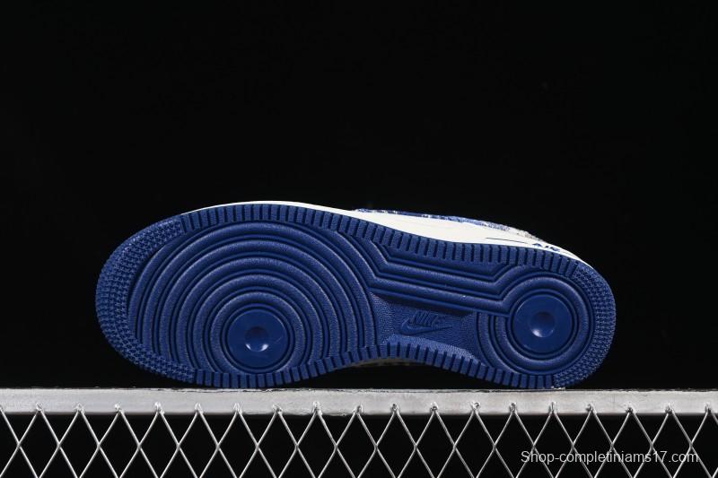 Nike Air Force 1 '07 Low LV Collaboration Gray Blue Denim Casual Sneakers - SC9207-540