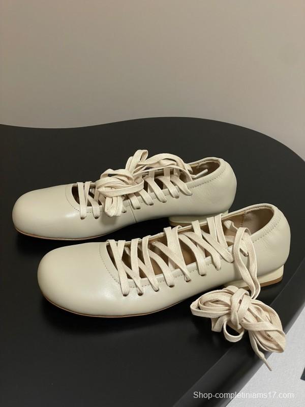 Lemaire 2025 SS Early Spring Collection Tie-Detail Ballet Flats Derby Shoes Flat and Heel Styles - KFY00310