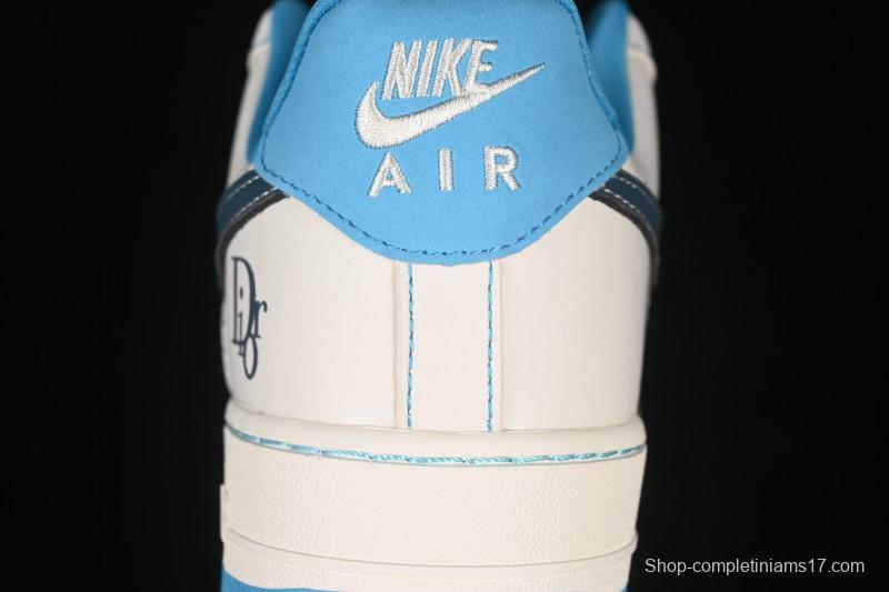 Nike Air Force 1 '07 Low Dior Collaboration Stone Blue Low-Top Casual Sneakers - KK1988-088