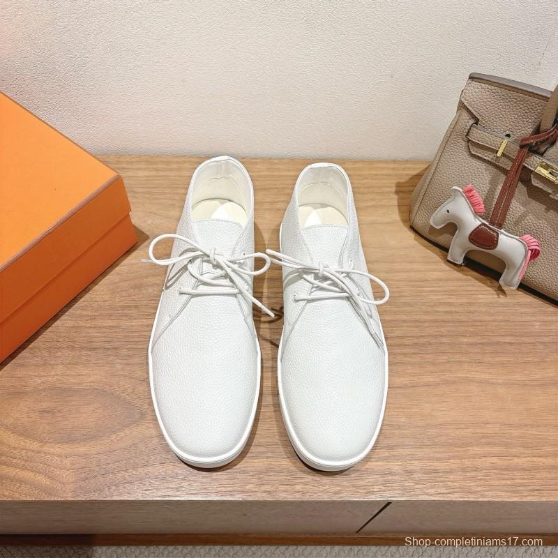 2025 Unisex H White Leather Classic Boots AS00380