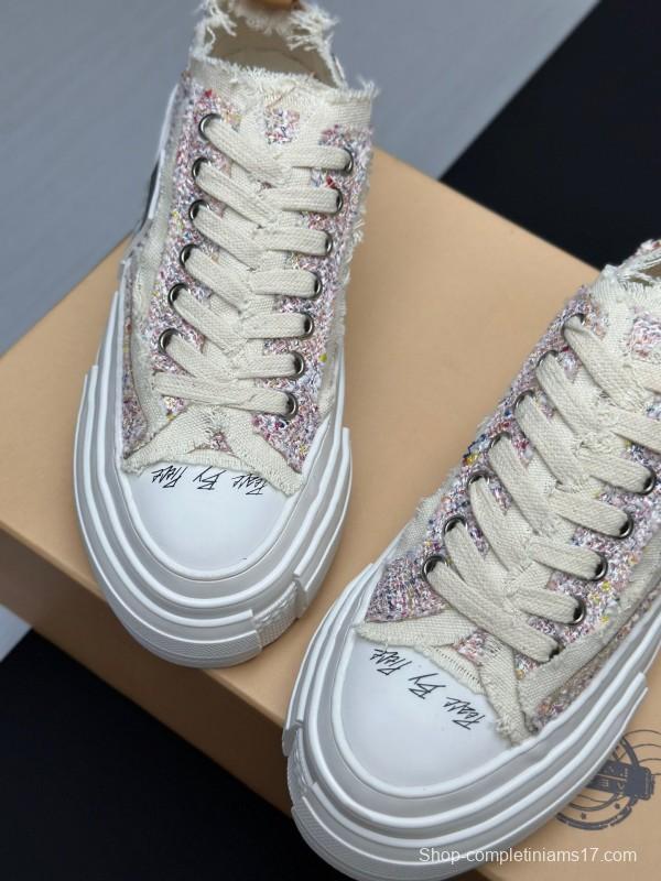 2025 Unisex XVESSEL White Canvas Plimsolls Vulcanized AS00260