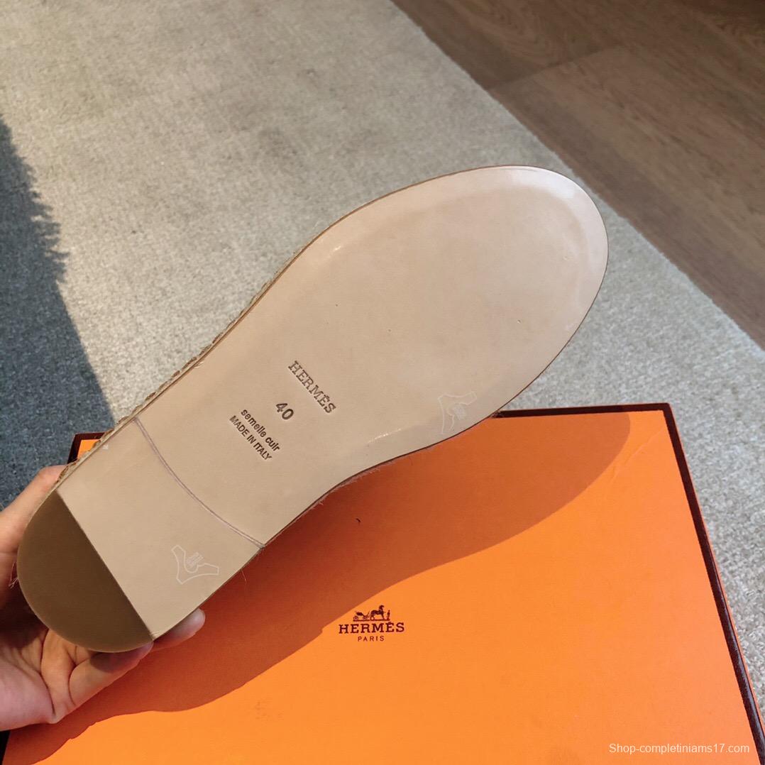 2025 Unisex Hermès Brown Leather Loafers AS00380