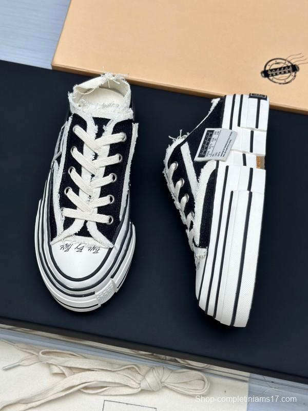 2025 Unisex XVESSEL Black White Canvas Plimsolls Vulcanized AS00240