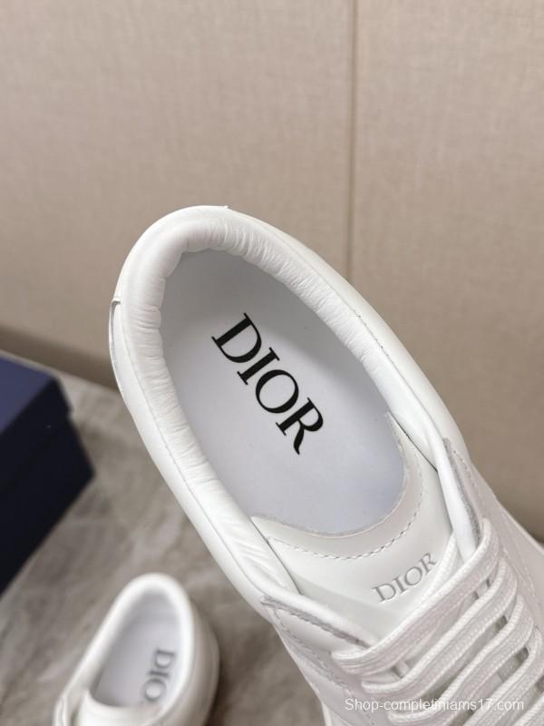 2025 Unisex Dior Black White Grey Leather Suede Sneakers Matchpoint KFY00300