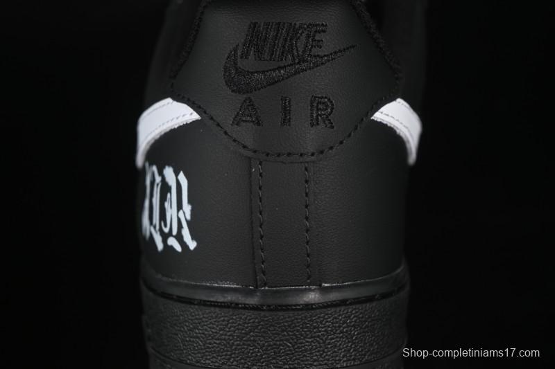 Nike Air Force 1 '07 Low Black Silver Court Low-Top Casual Sneakers - ZH0316-085