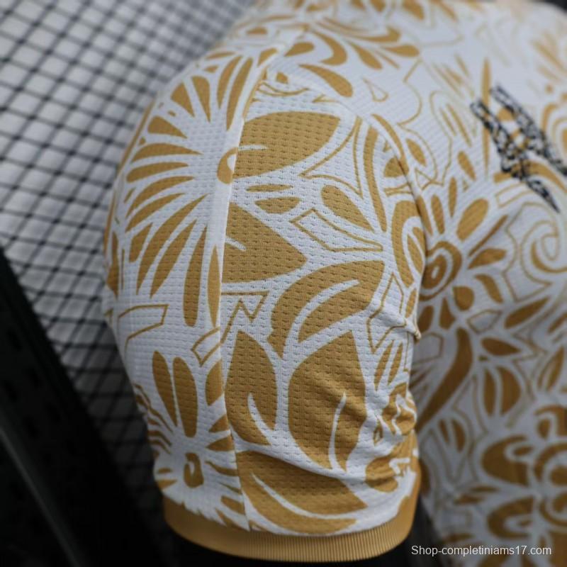 Player Version 25/26 FC Palestine White with Golden Floral Pattern Jersey