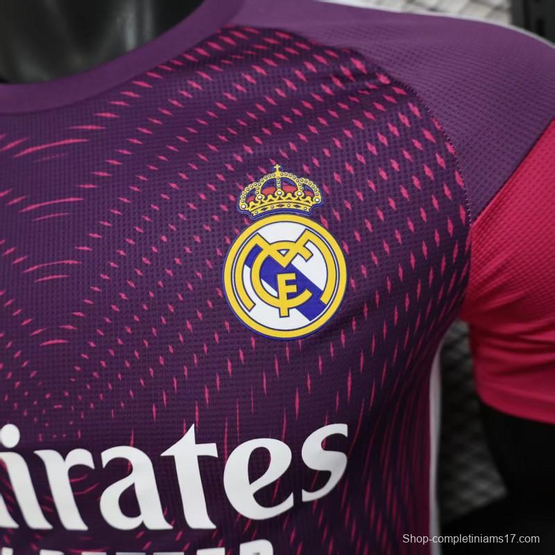 Player Version 25/26 Real Madrid Purple Pink with Geometric Wave Pattern Jersey