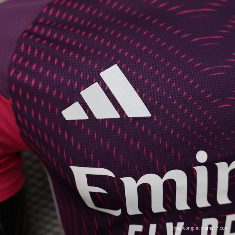 Player Version 25/26 Real Madrid Purple Pink with Geometric Wave Pattern Jersey