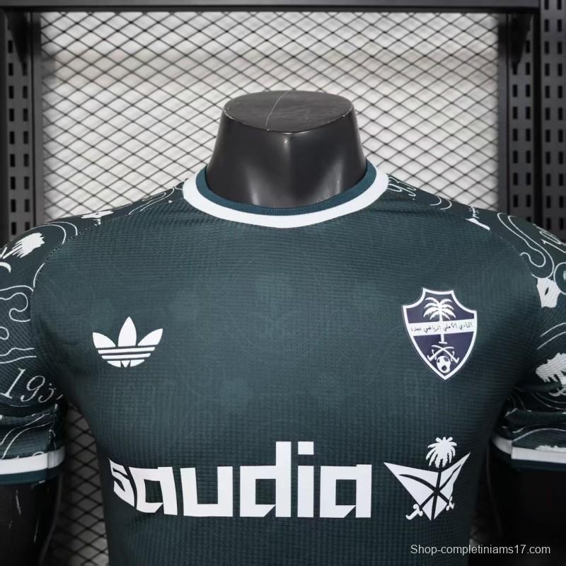 Player Version 25/26 Al-Ahli Saudi Dark Green with Traditional Arabic Pattern Jersey