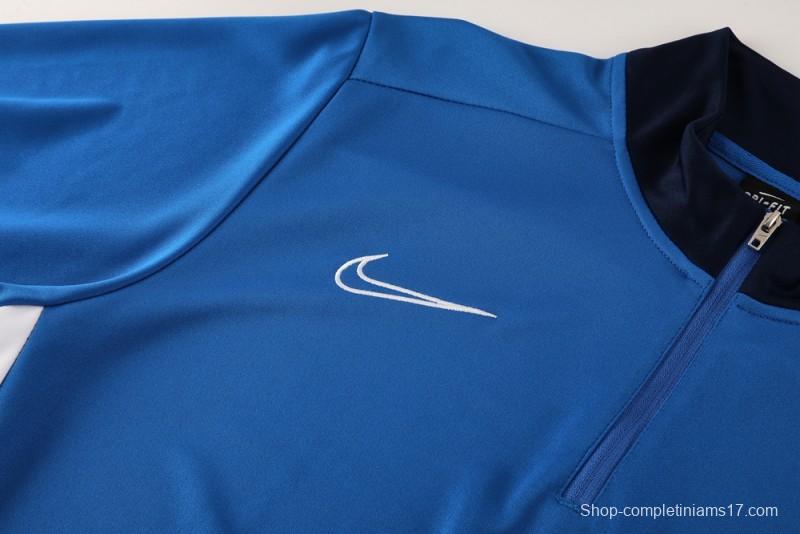 2025 Nike Blue Full Hoodie Zipper Jacket +Long Pants