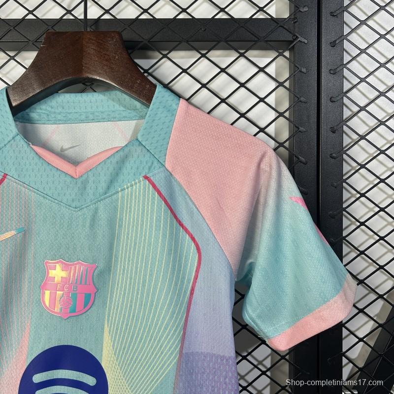 25/26 Kids Barcelona Blue Gradient with Spotify Jersey